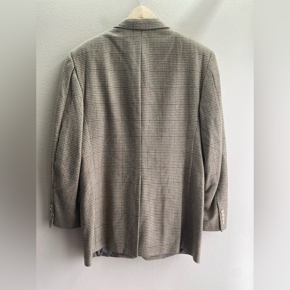 Barneys New York Hickey Freeman Wool Cashmere Suit Jacket Brown Men Size 42 - Picture 5 of 11